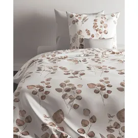 Heckett and Lane Bettwäschen 2er Set NOVI, 135 x 200 cm - Beige - Weiß - mit Reißverschluss - 2er Set