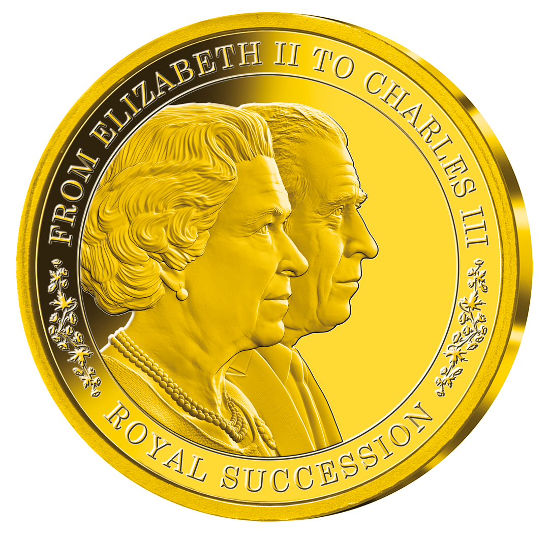 Gold-Gedenkprägung "From Queen to King – Royal Succession"