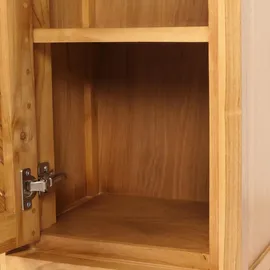 Mendler Teak-Hochschrank HWC-M74, Badschrank, 1 Tür 4 Fächer, hochwertiges B-Grade-Teak (Kernholz, 20-30 Jahre) 181x40x35cm