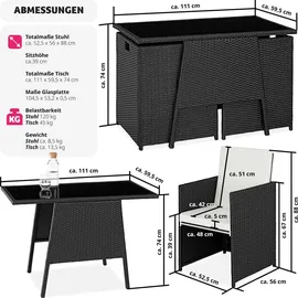 Tectake Lausanne Set 3-tlg. schwarz