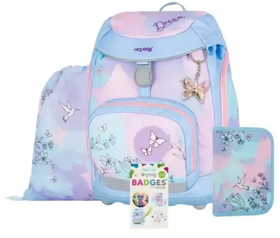 Oxy Sherpy Schulranzen-Set mit Kolibri-Muster – 4-teilig