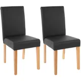 chefgastro Esszimmerstuhl Kunstleder schwarz 2er Set