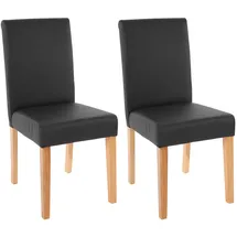 chefgastro Esszimmerstuhl Kunstleder schwarz 2er Set