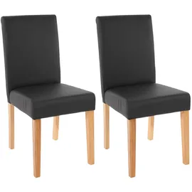 chefgastro Esszimmerstuhl Kunstleder schwarz 2er Set