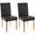 chefgastro Esszimmerstuhl Kunstleder schwarz 2er Set