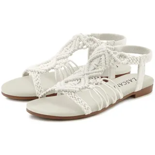 LASCANA Sommerschuh Sandale Sandalette, Sommerschuh mit elastischem Riemchen VEGAN beige 35 EU