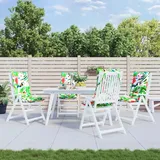Teenpull Hochlehner-Auflage, 4er-Set, 120x50x7 cm, Oxford-Gewebe, wasserabweisend, Gartenstuhl-Kissen, Terrassenmöbel-Sitzkissen mit Bändern