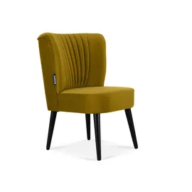 Konsimo Cocktailsessel Duco Velours 63 x 89 x 65 cm Gelb/Schwarz