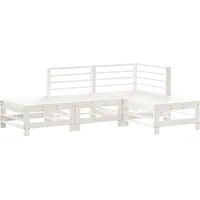 vidaXL Garten-Lounge-Set 4-tlg. weiß Kiefer