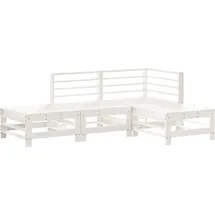 vidaXL Garten-Lounge-Set 4-tlg. weiß Kiefer