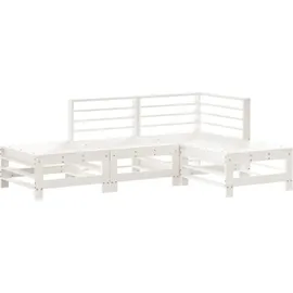 vidaXL Garten-Lounge-Set 4-tlg. weiß Kiefer