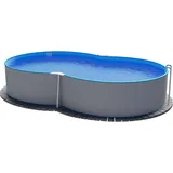 PLANET POOL Stahlwandpool achtform 470x300x120cm, Stahl 0,4mm weiß, Folie 0,4mm blau EINHEITSGRÖSSE