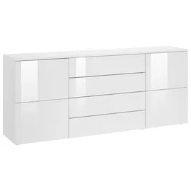 borchardt Möbel Rova 166 x 72 x 35 cm Weiß matt / Weiß hochglanz
