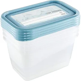 KEEEPER Vorratsdose eckig blau 15,5 x 10,5 x 0,75 l 4-teiliges Set