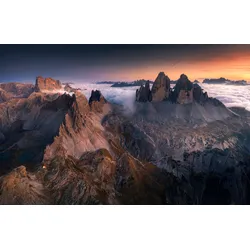 Fototapete PAPERMOON "Photo-Art KAROL NIENARTOWICZ, TRE CIME DI LAVAREDO", bunt, B:3,00m L:2,23m, Vlies, Tapeten