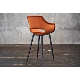KAWOLA Barhocker ZAJA Sitzhöhe 76 cm Velvet Braun