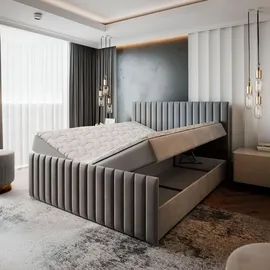 masseno Boxbett mit Bettkasten ¦ beige ¦ Maße cm B: 160 H: 98