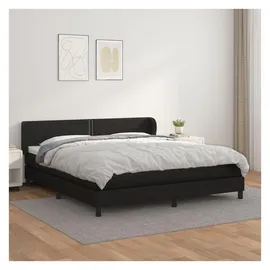 vidaXL Boxspringbett mit Matratze Schwarz 180x200 cm Kunstleder