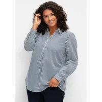 Sieh an! Klassische Bluse Langarm Blau 46