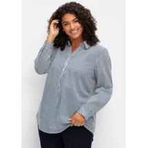 Sieh an! Klassische Bluse Langarm Blau 46