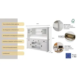 OTTO home Buffet Rügen FSC® zertifiziertes Massivholz 180 x 168 x 40 cm Weiß