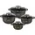 ZILNER 8-teiliges Topfset marmoriert-keramisch beschichtet Töpfe beschichtet, Kochtopf Set| Kochgeschirr Set, Topfset induktionsgeeignet ZL 7209 - Schwarz