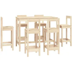 vidaXL 7-tlg. Bar-Set Massivholz Kiefer
