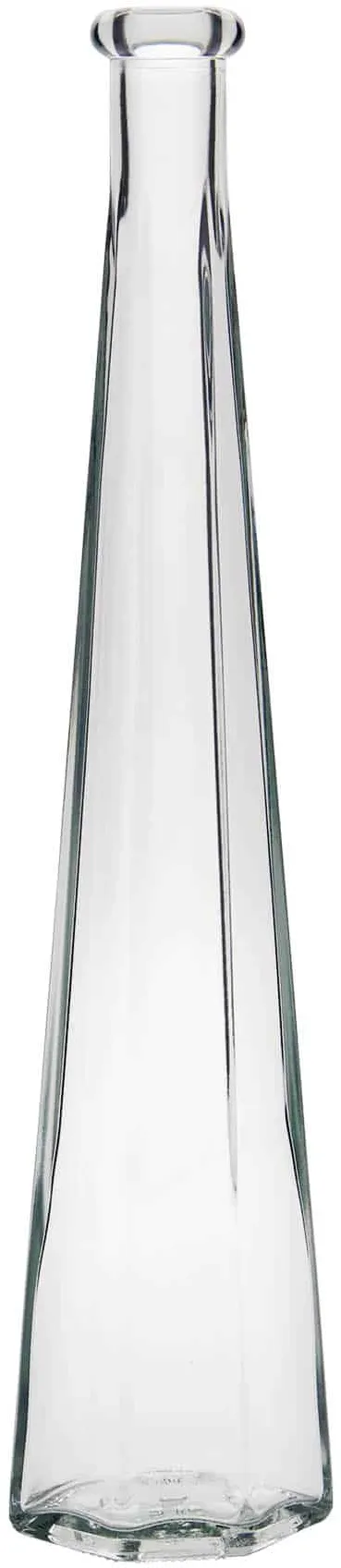 Glazen fles 'Dama Sexta', 200 ml, zeshoekig, monding: kurk