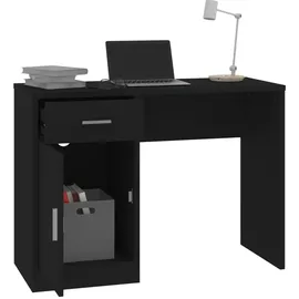 vidaXL Schreibtisch mit Stauraum Schwarz 100x40x73 cm Holzwerkstoff
