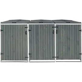 MCW Mülltonnenverkleidung H74 237 x 126 x 98 cm grau-weiß