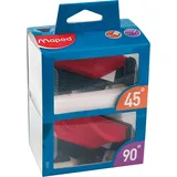 Maped M172150 - 45° und 90° Schneidwerkzeuge MatCutter, je inklusive 5 Klingen, rot / schwarz