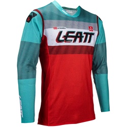 Leatt 5.5 UltraWeld S24 Fuel, Trikot - Rot/Türkis/Weiß - M