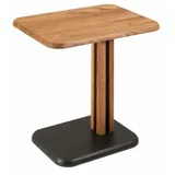 58 aufm Kessel BEISTELLTISCH höhenverstellbar Cris 55x58x40 Massivholz Grau/Wildeiche | Gr.: onesize