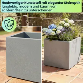ethick Blumentopf Quadratisch 38 38 x 38 x 32 cm Grau