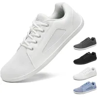 SAGUARO Barfuss Schuhe Damen Herren – Breite Zehenbox Barfuß Sneaker - Zero Drop Barefoot Shoes – Minimalistische Schuhe für Outdoor, Reisen – Barfußschuhe Luck I Weiß,Gr.39 - 39 EU