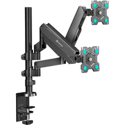 Tischhalterung für zwei Monitore 13"-32" max 8 kg, Neigbar-schwenkbar, mit Drehfunktion, schwarz G140