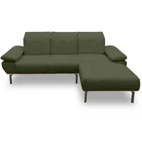 Mid.you Ecksofa, Grün, Textil, Uni, 3-Sitzer, L-Form, 242x170 cm, Made in EU, FSC Mix, seitenverkehrt erhältlich, Rücken echt, Armteil links, rechts, Wohnzimmer, Sofas & Couches, Wohnlandschaften, Ecksofas