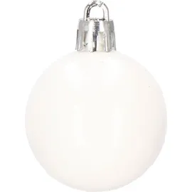 SPRINGOS Weihnachtskugeln Christbaumkugeln Weihnachtsbaum Kugeln 104 Stück Dekoration - Rot / Weiß - Weiß