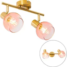 QAZQA Art Deco Spot Gold mit rosa Glas 2 Lichter - Vidro