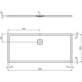 Ideal Standard Ultra Flat Evo Rechteck-Duschwanne 180 x 80 cm Weiß Alpin T542901