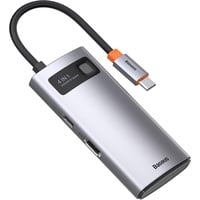 Baseus Metal Gleam Series 4-in-1 USB-C Hub Handy-Dockingstation Tablet + USB 2.0 + HDMI + USB-C PD USB-Hubs - USB 3.0 - 4 - Grau