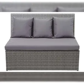 Mendler Poly-Rattan Garnitur HWC-G16, Garten-/Lounge-Set Sitzgruppe, Gastronomie 2x2er Sofa Tisch ~ grau, Kissen dunkelgrau