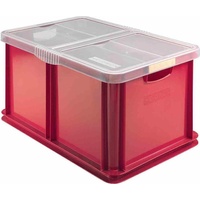 Heidrun Heidrun, Aufbewahrungsbox, Euro-Box aus Kunststoff in Farbe sortiert, 59x39x30 cm Inhalt: 60 l, mit Deckel (59 x 39 x 30 cm, 60 l)