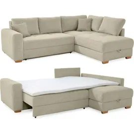 luma-home Eckcouch Cord 2-Sitzer Beige