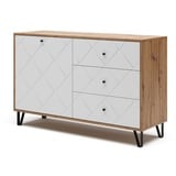 Vicco Sideboard Nizza 128 x 78 cm, Artisan Weiß, Wohnzimmerschrank