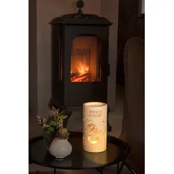 LED Laterne KONSTSMIDE "Weihnachtsdeko", weiß, B:10cm H:19cm L:10cm T:10cm Ø:10cm, Lampen, LED Laterne Schneemann