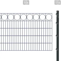 Arvotec Doppelstabmattenzaun ARVOTEC "ESSENTIAL 100 zum Einbetonieren "Ring" mit Zierleiste", grau (anthrazit), H:100cm, Stahl, Kunststoff, Zaunelemente, Zaunhöhe 100 cm, Zaunlänge 2 - 60 m