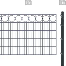 Arvotec Doppelstabmattenzaun ARVOTEC "ESSENTIAL 100 zum Einbetonieren "Ring" mit Zierleiste", grau (anthrazit), H:100cm, Stahl, Kunststoff, Zaunelemente, Zaunhöhe 100 cm, Zaunlänge 2 - 60 m