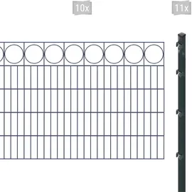 Arvotec Doppelstabmattenzaun ARVOTEC "ESSENTIAL 100 zum Einbetonieren "Ring" mit Zierleiste", grau (anthrazit), H:100cm, Stahl, Kunststoff, Zaunelemente, Zaunhöhe 100 cm, Zaunlänge 2 - 60 m