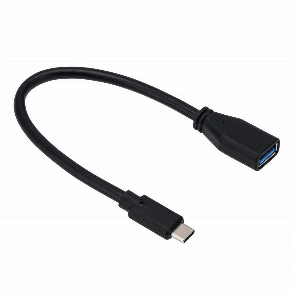 Hama USB-C zu USB-A 3.1 Gen 1 OTG Adapter USB-Kabel, USB-C auf USB-A Buchse Konverter für PC Notebook Smartphone Tablet schwarz